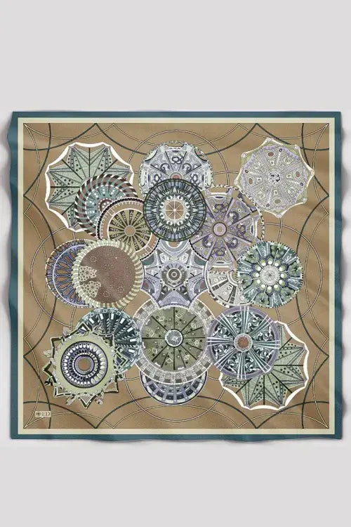 Desenli Modal Eşarp Analog - Vizon