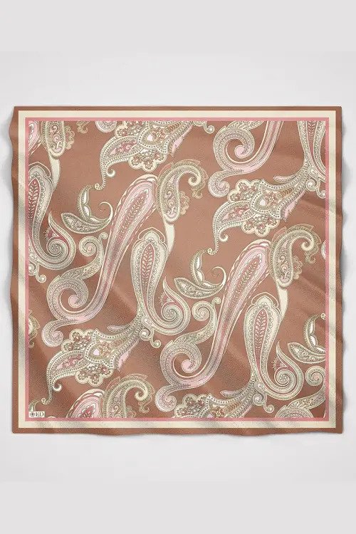 Motif Desen Modal Eşarp - Bej