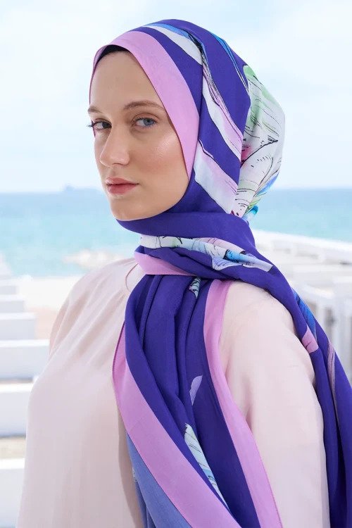 Curated Lilium Şal - Mor