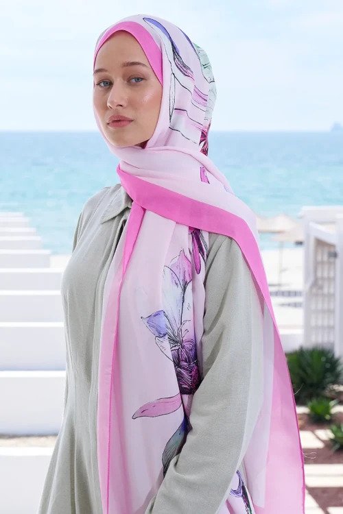 Curated Lilium Şal - Pudra