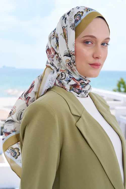 Curated Vintage Şal - Yağ Yeşili