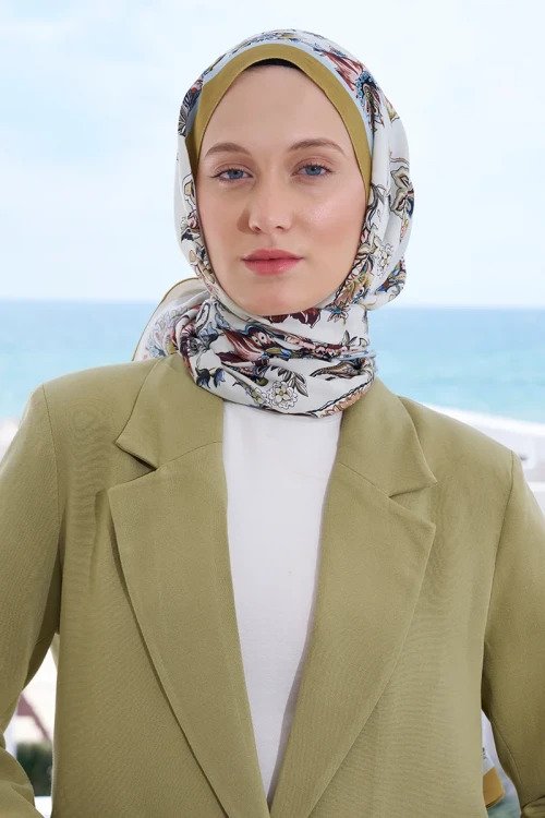 Curated Vintage Shawl - Olive Green