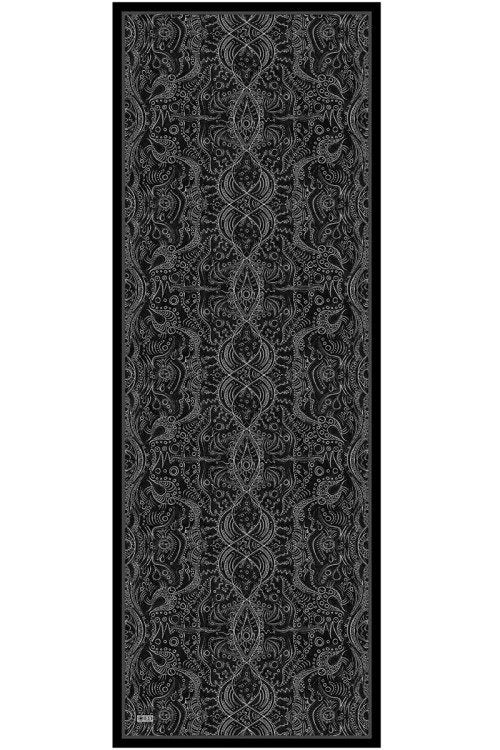 Astra Pattern Cotton Silk Shawl - Black