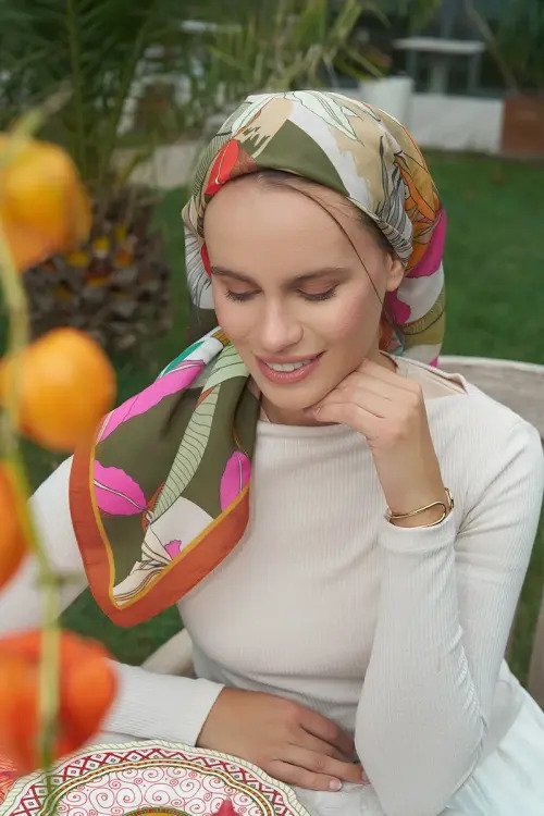 Leafly Modal Eşarp - Turuncu