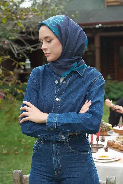 Seal Modal Eşarp - Mavi