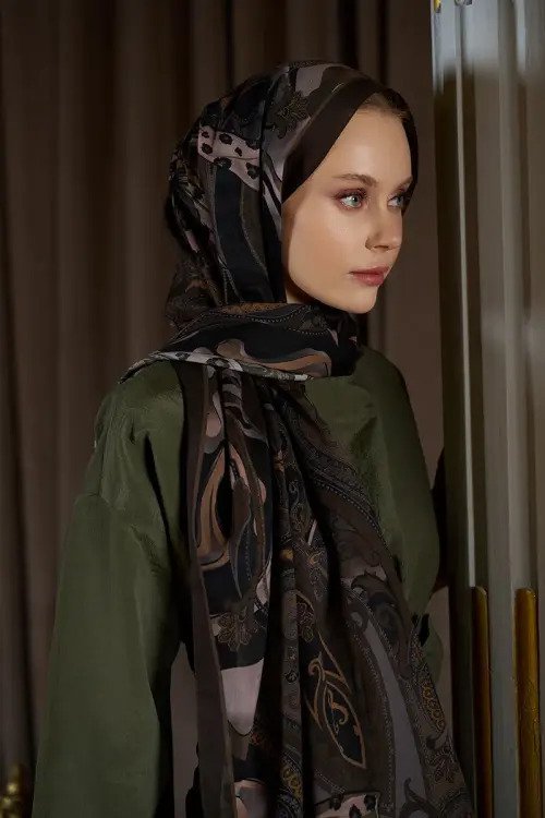 Cotton Silk Floss Vespera Shawl - Brown