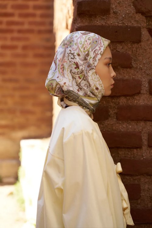 Glaze Mistral Desen Eşarp - Sarı