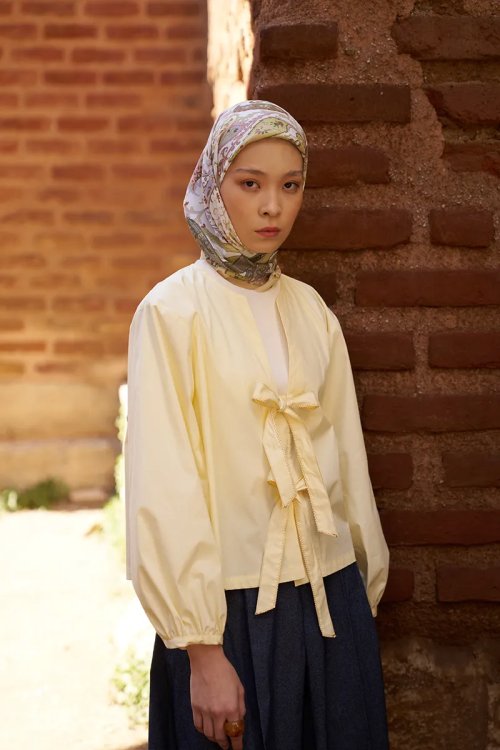 Glaze Mistral Desen Eşarp - Sarı