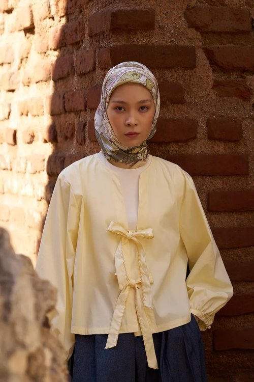 Glaze Mistral Desen Eşarp - Sarı