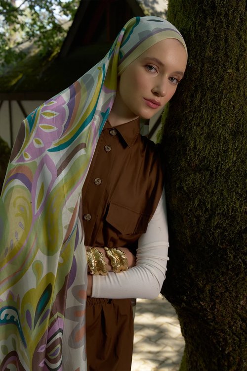 Inspired Density Pattern Shawl - Yellow