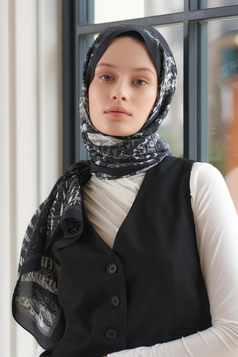 Heritage Hare Şal - Siyah