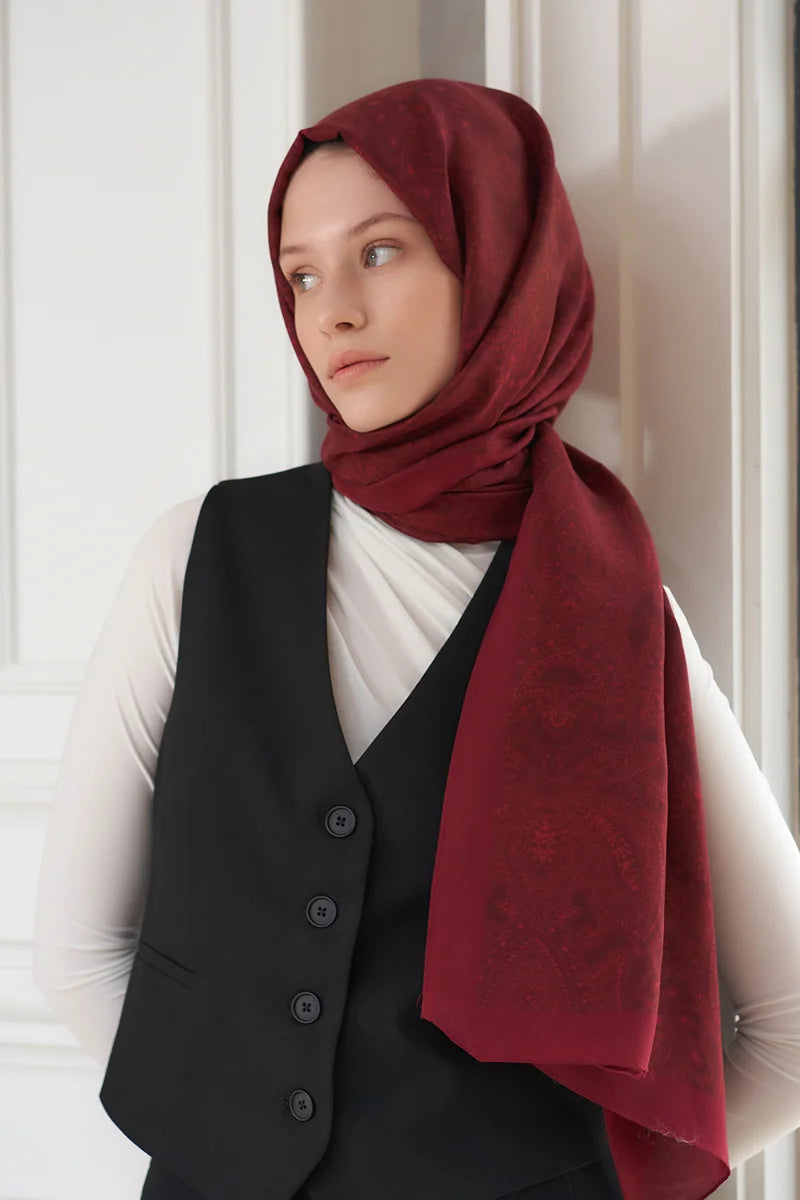 Heritage Saye Shawl - Burgundy