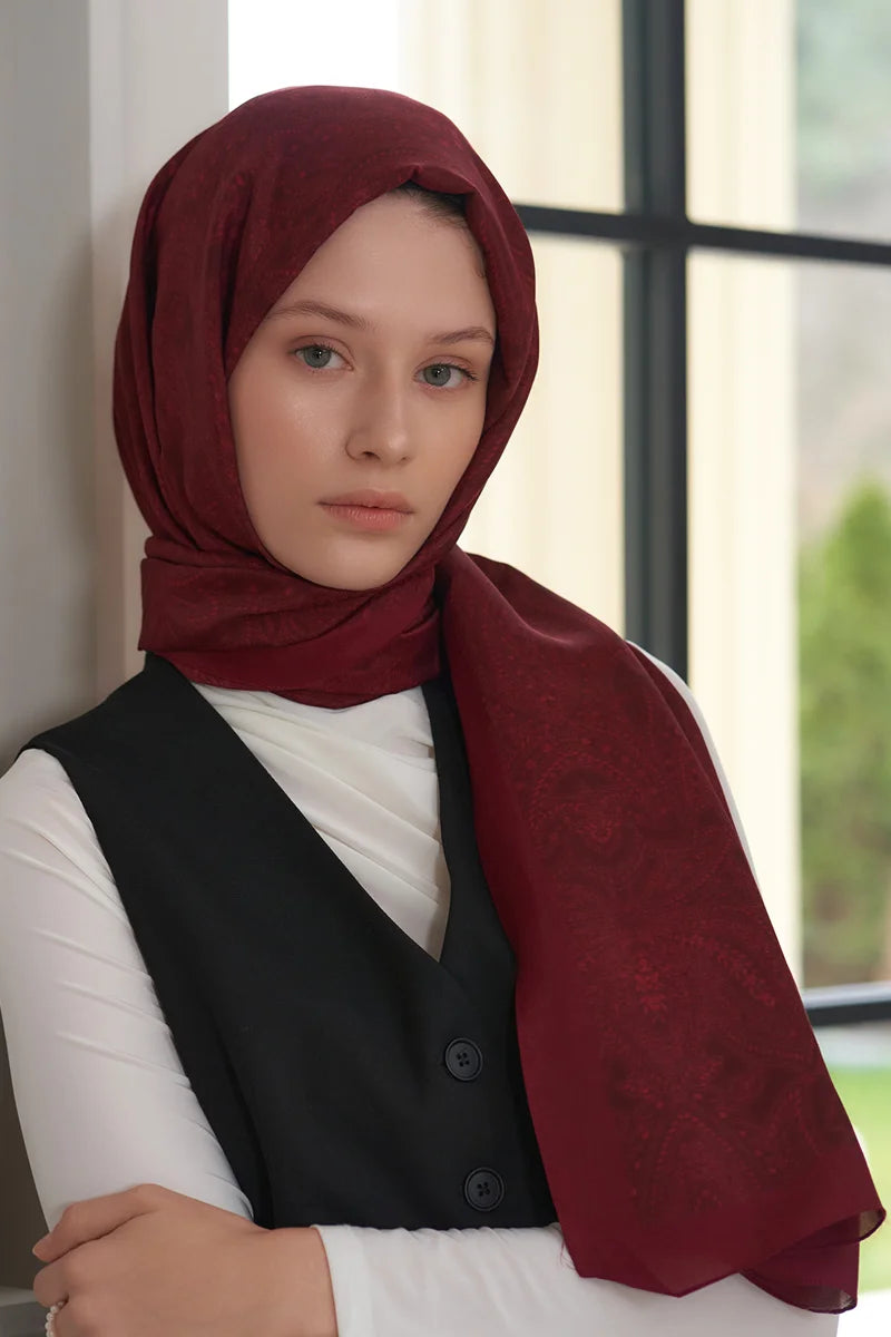 Heritage Saye Şal - Bordo