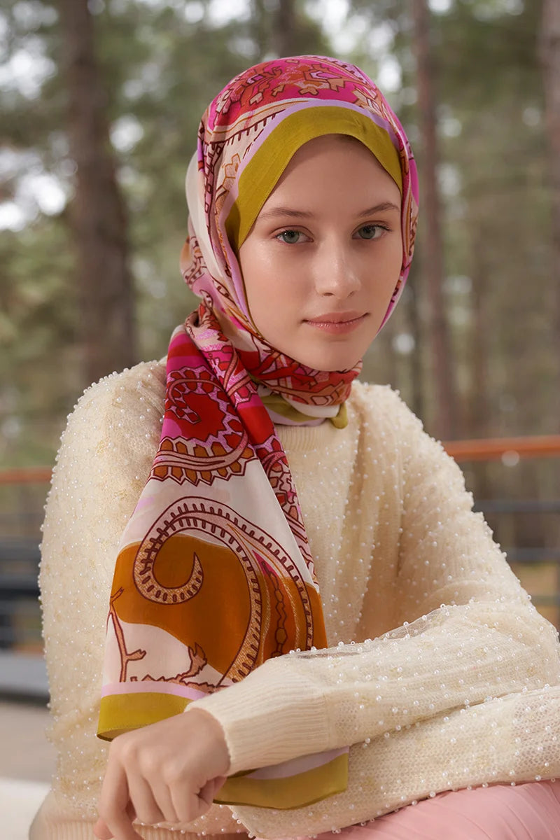Heritage Sepya Şal - Yağ Yeşili