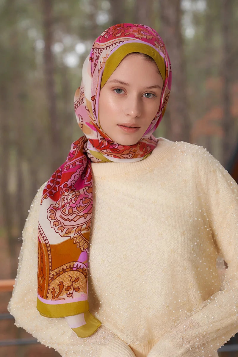 Heritage Sepya Şal - Yağ Yeşili