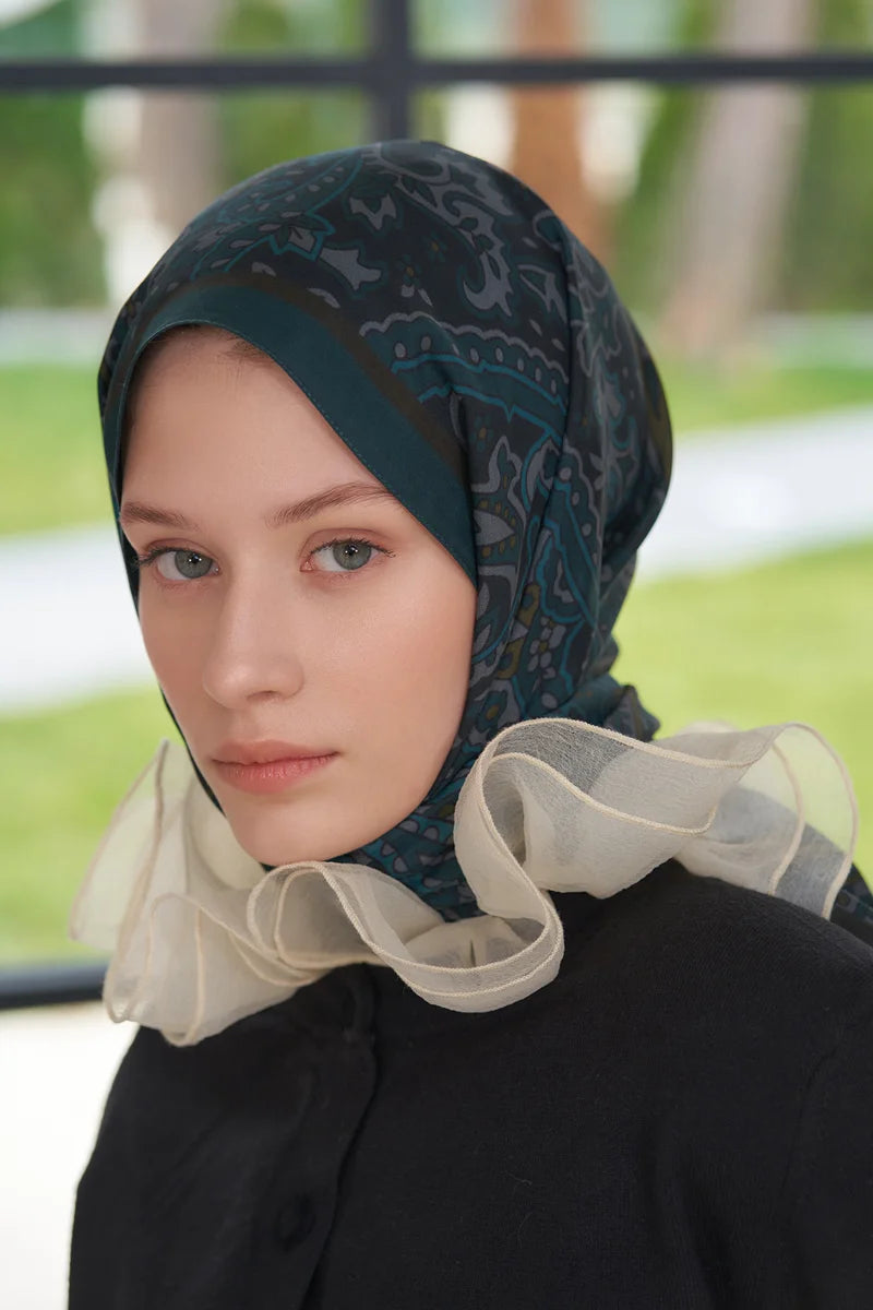 Heritage Visal Şal - Koyu Yeşil