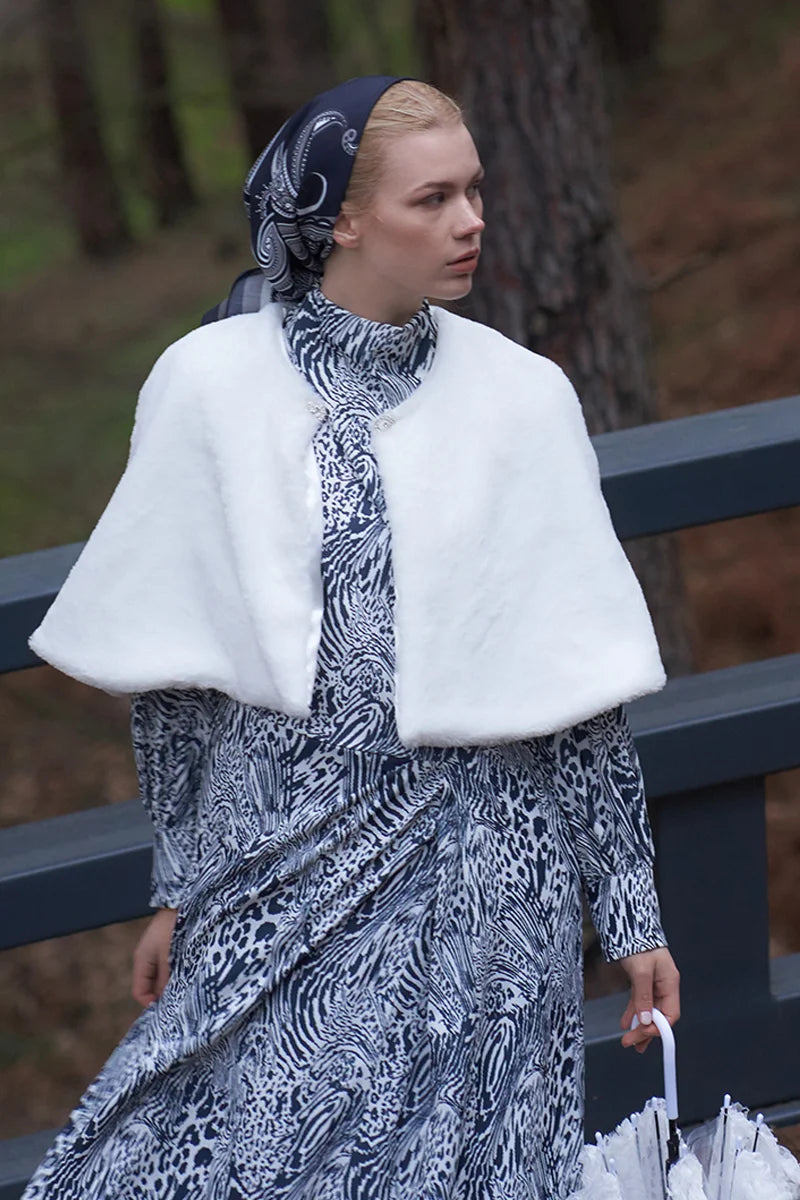 Motif Desen Modal Eşarp - Siyah