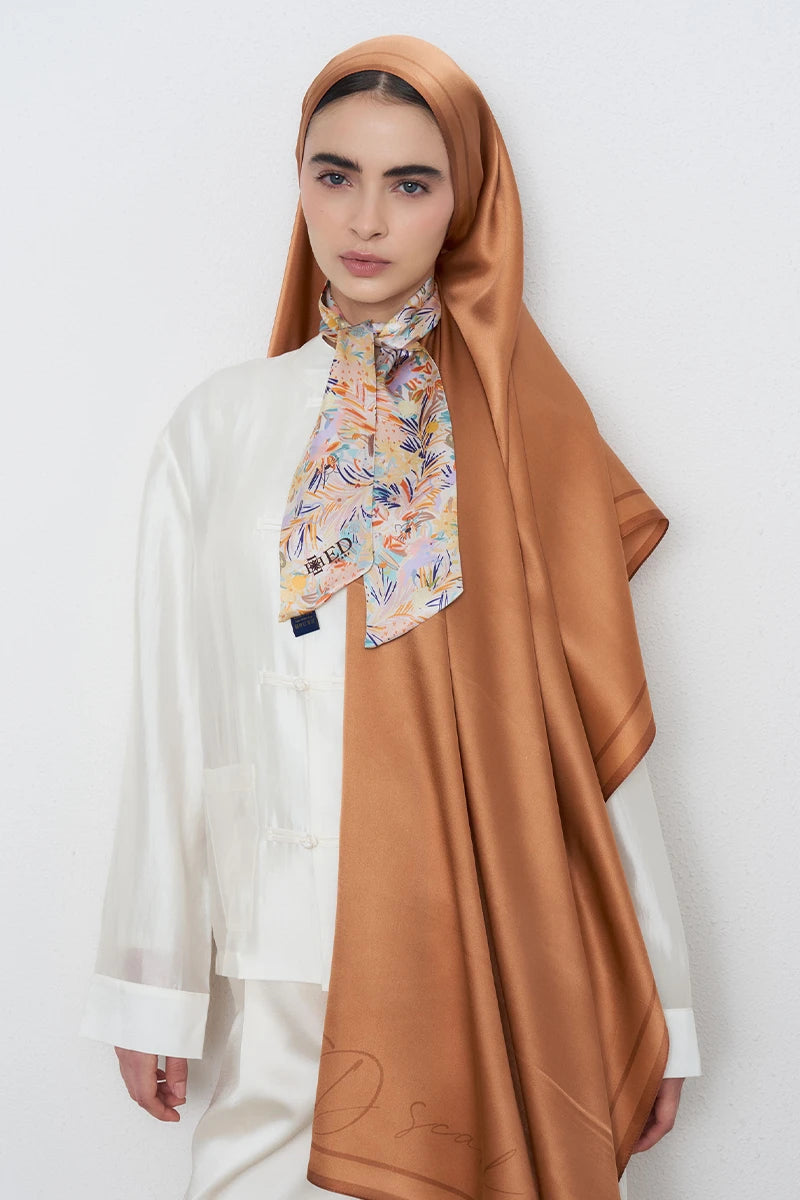 Animal Desen İpek Fular - Pembe