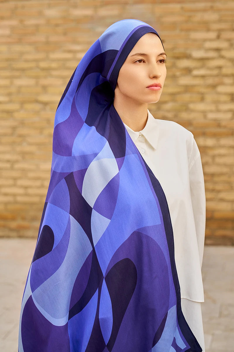 Ashen Floss Viscose Shawl - Purple