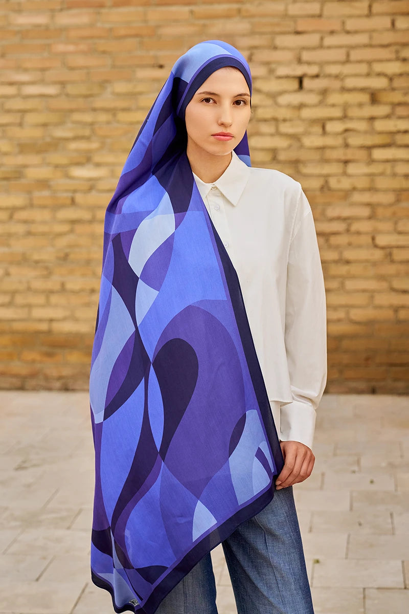 Ashen Floss Viscose Shawl - Purple