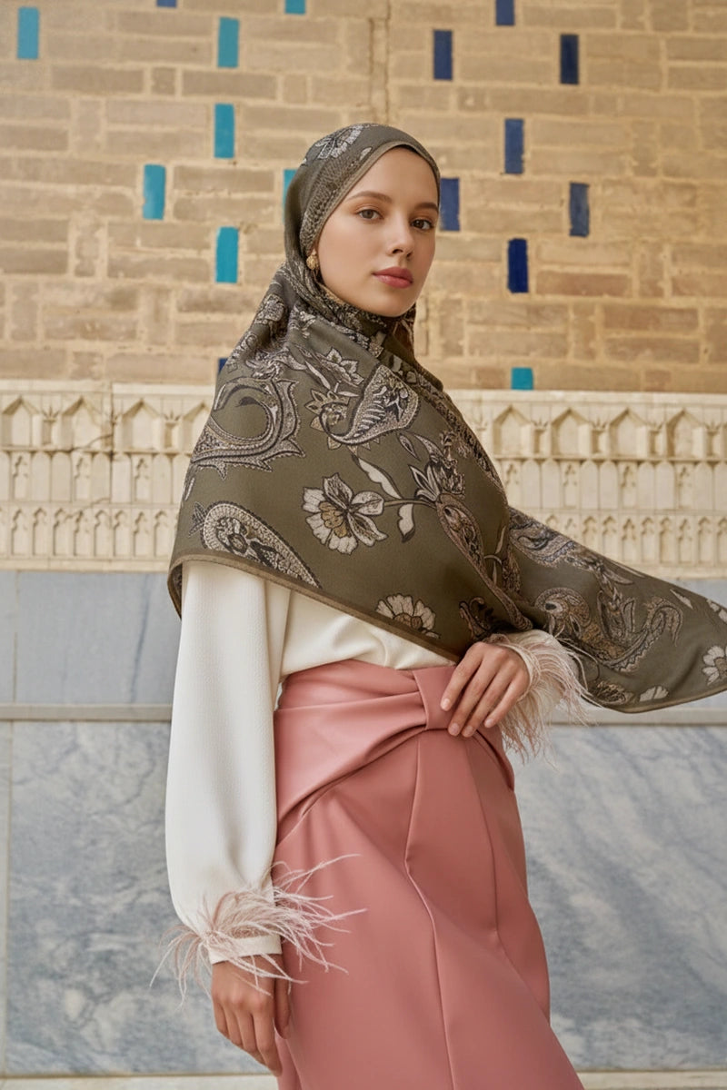 Bade Yün İpek Şal - Nefti