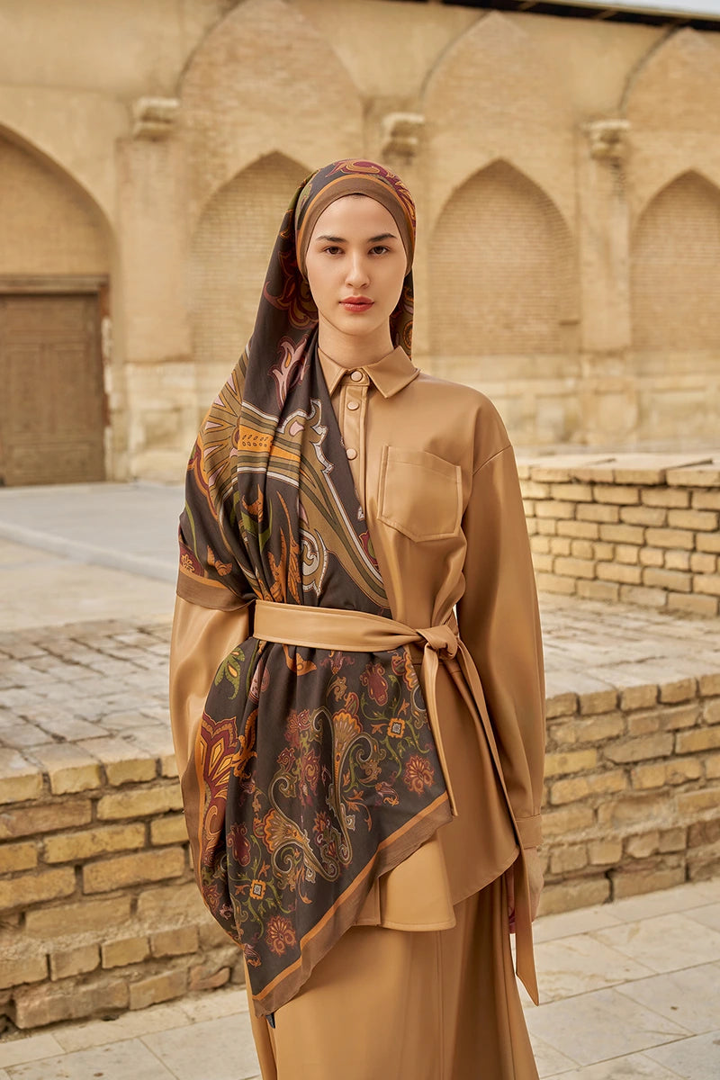 Bramble Floss Viscose Shawl - Brown