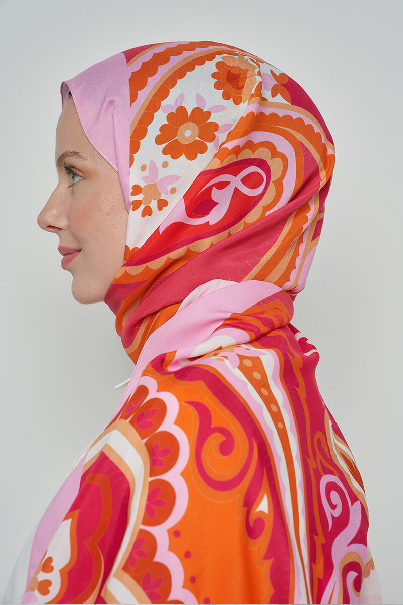 Paisley Koleksiyonu Carnaval Şal - Mercan