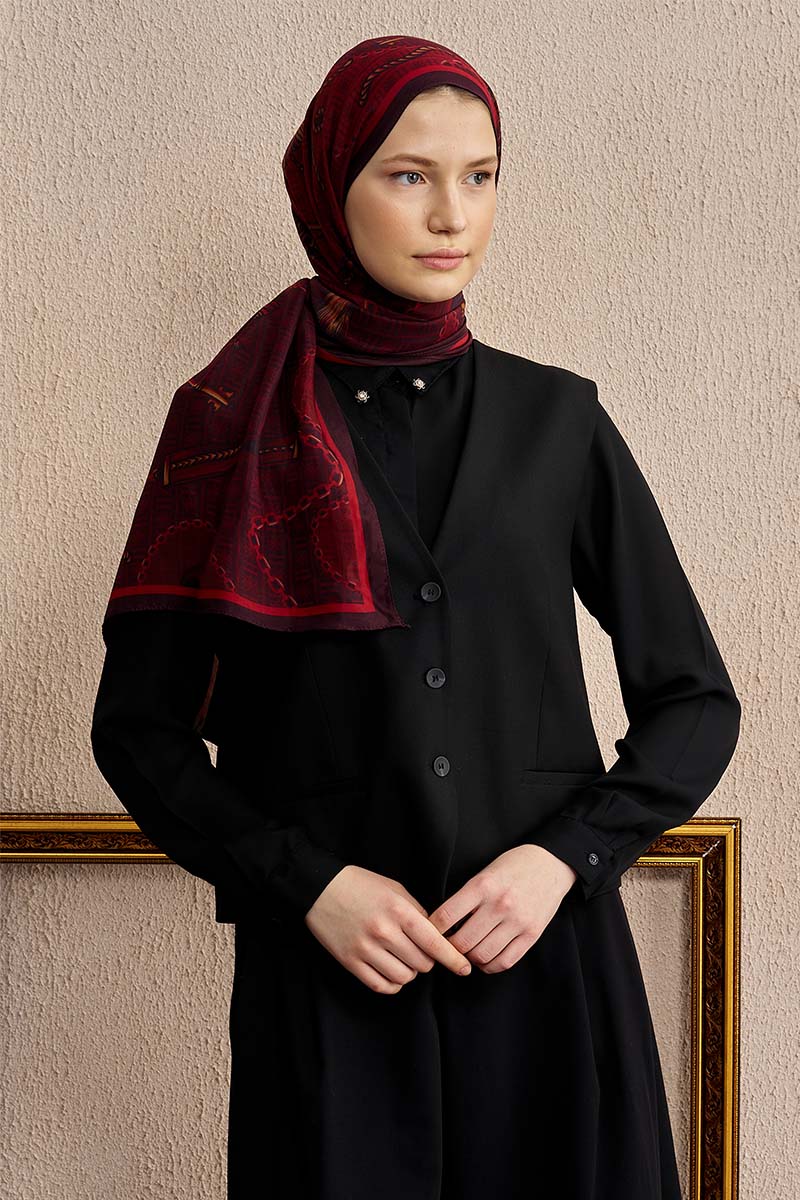 Celebrity Karte Şal - Bordo