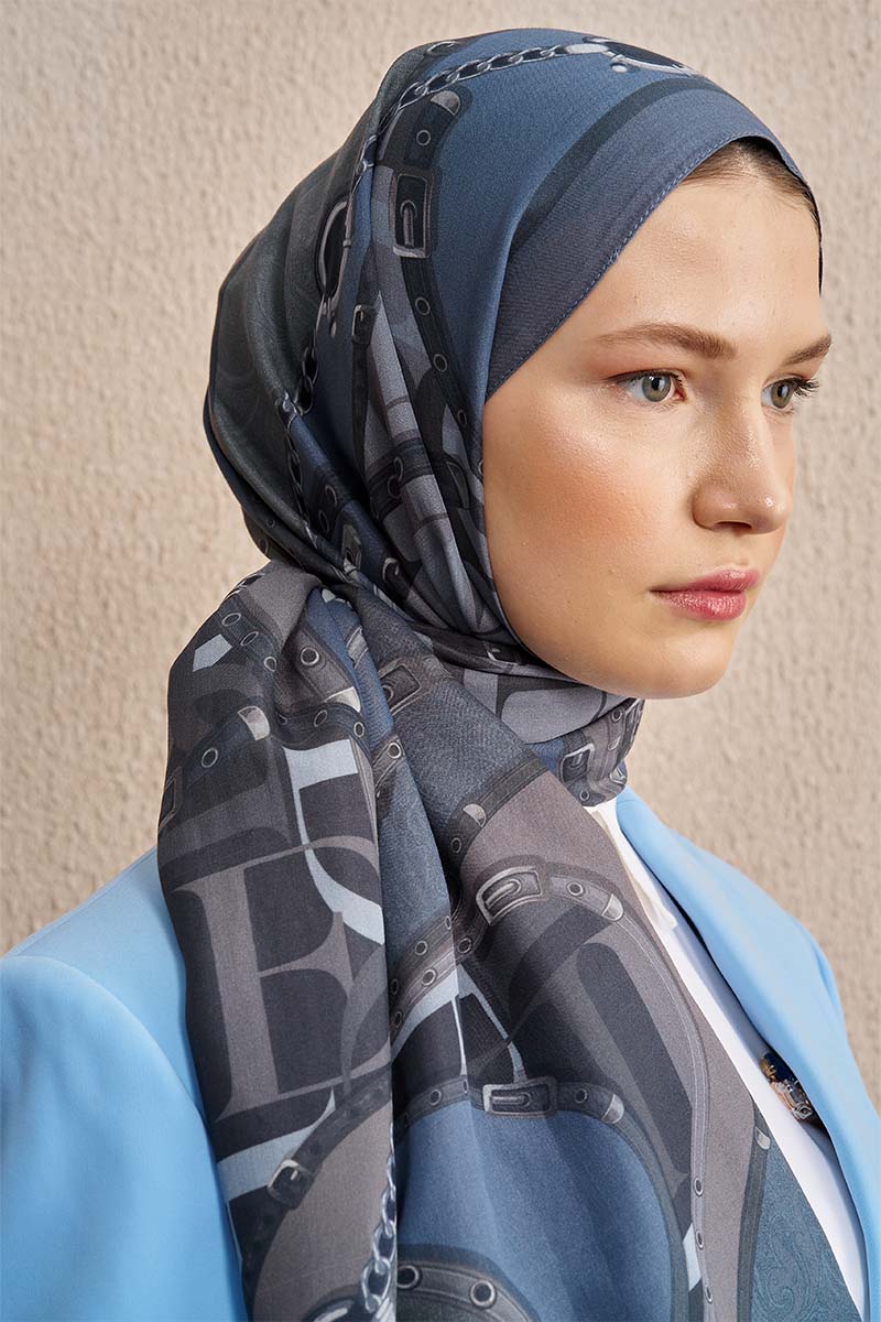 Celebrity Pietra Shawl - Blue and Grey