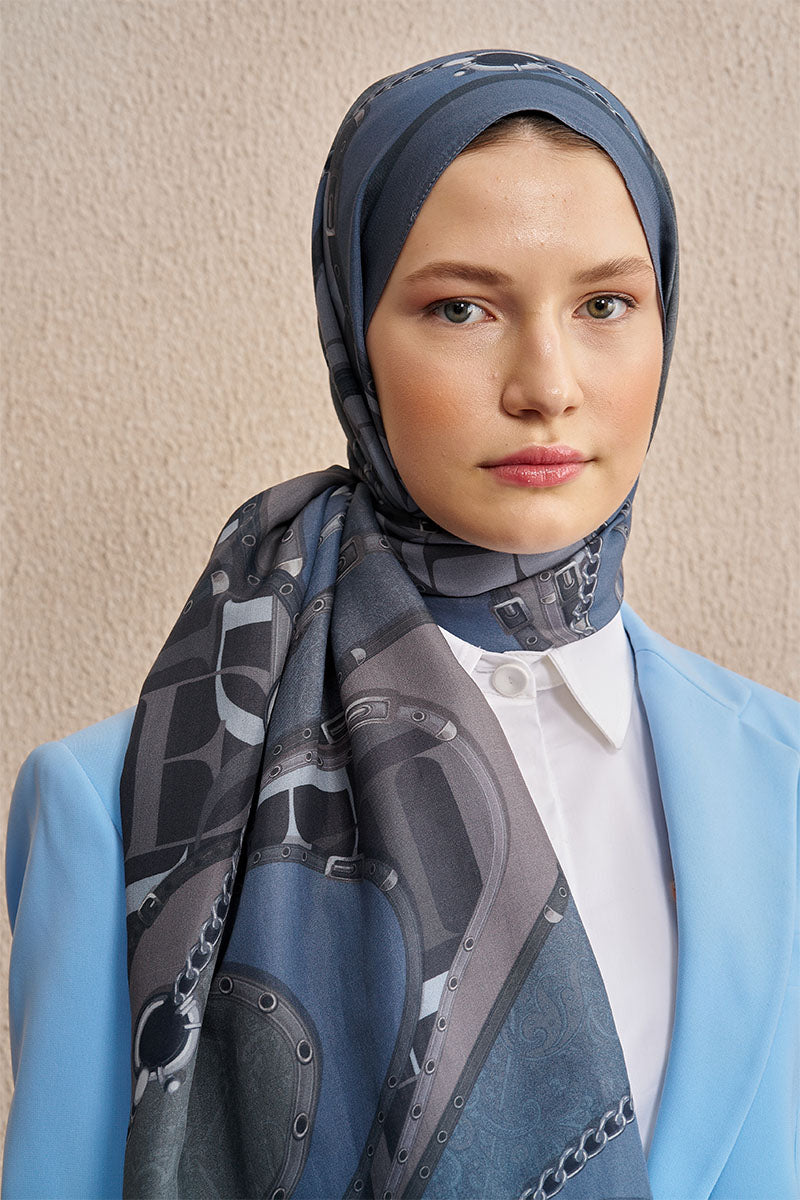 Celebrity Pietra Shawl - Blue and Grey