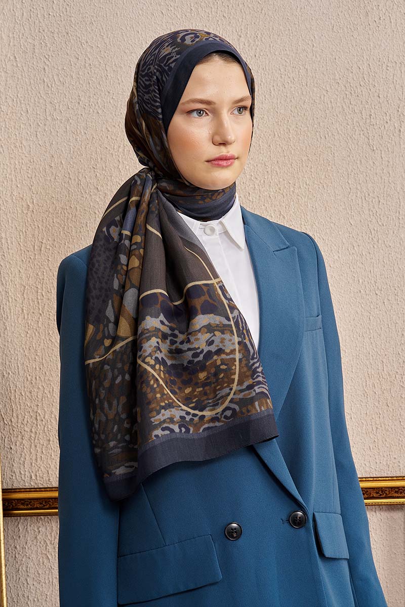 Celebrity Sable Shawl - Navy Blue