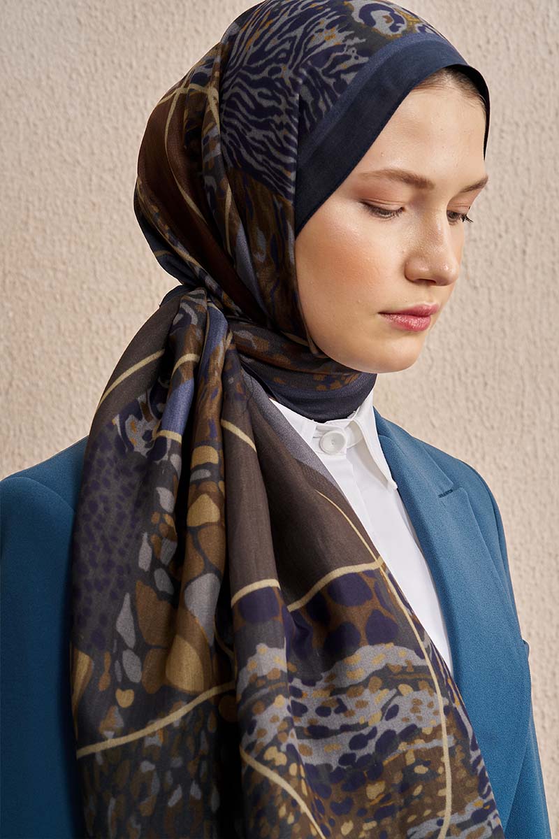 Celebrity Sable Shawl - Navy Blue