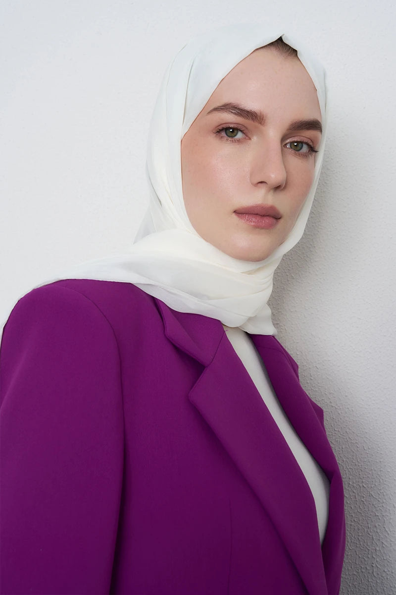 Çift Kat Janjan Şal - Kırık Beyaz