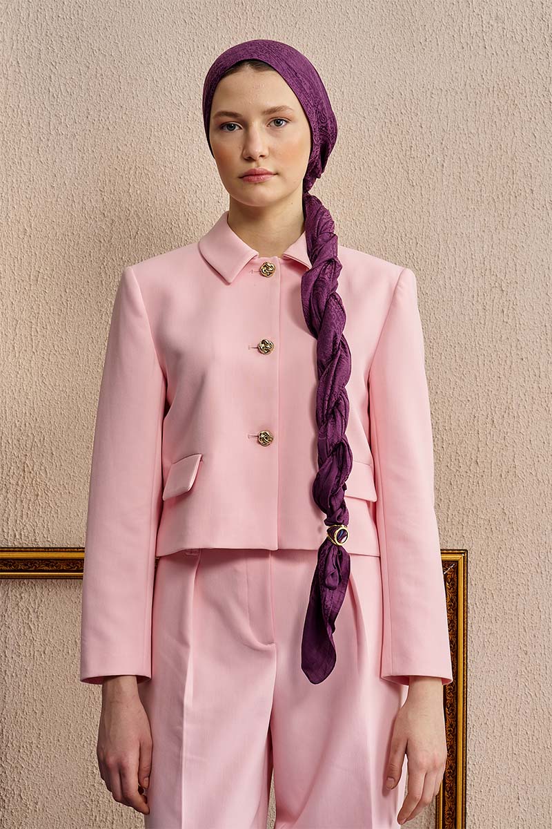 Double-Sided Ethnic Pattern Shawl - Purple