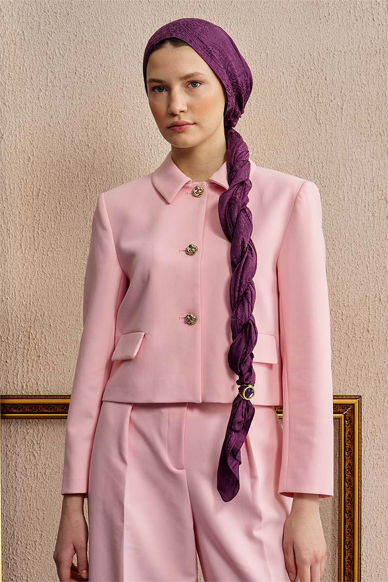 Double-Sided Ethnic Pattern Shawl - Purple