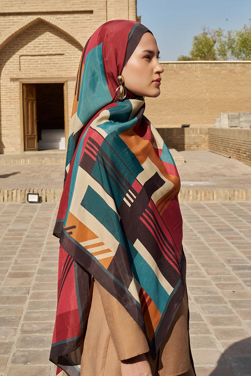 Clover Floş Viskon Şal - Mürdüm