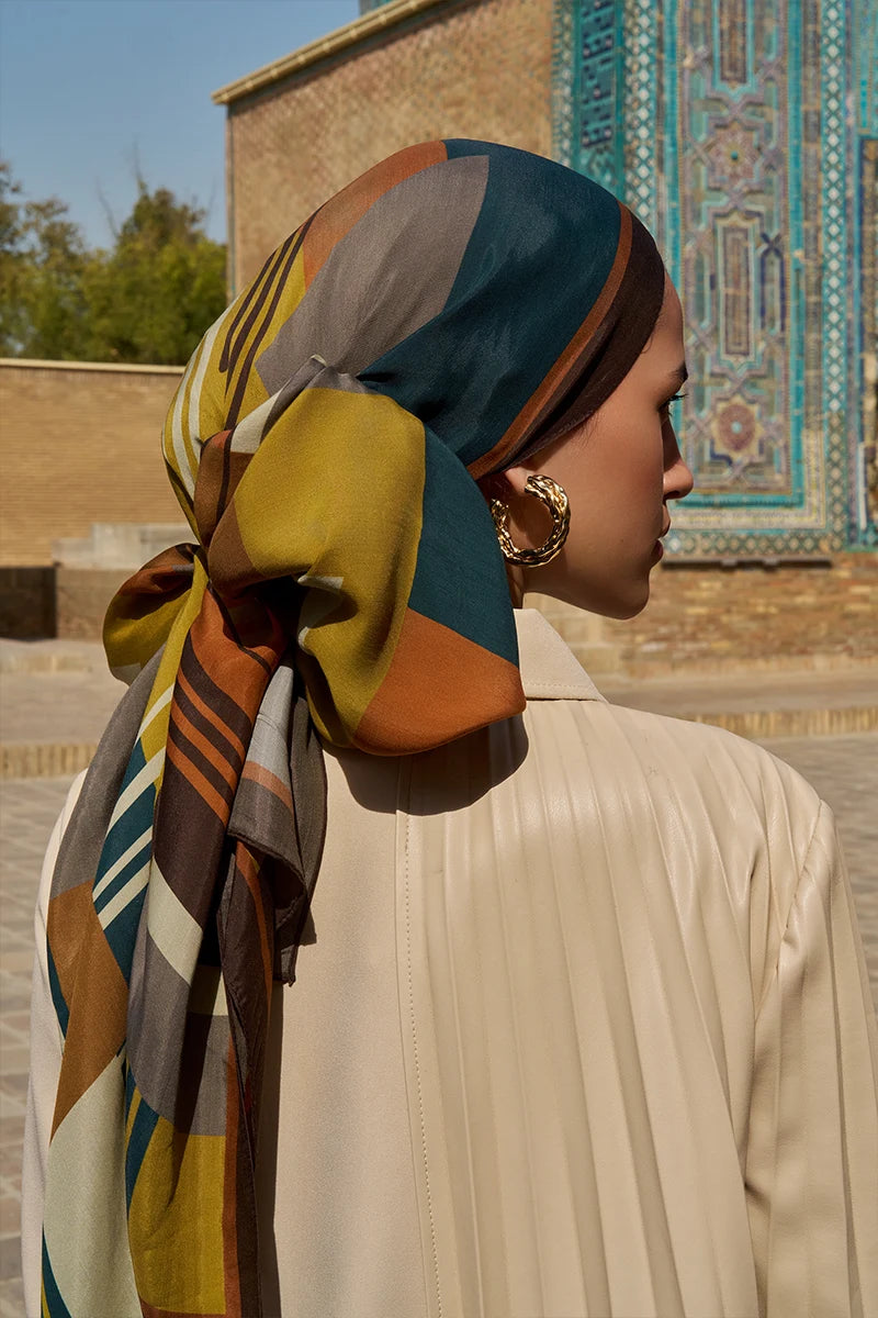 Clover Floş Viskon Şal - Yağ Yeşili