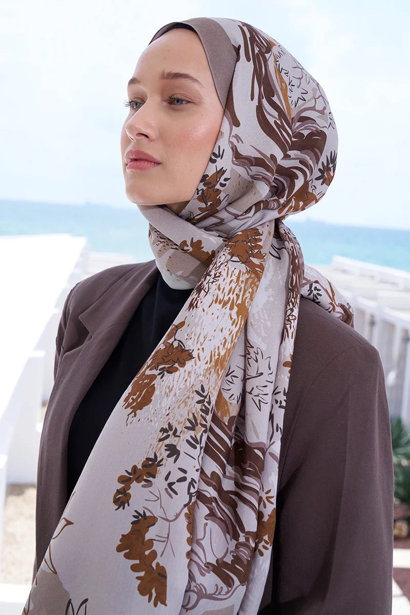 Curated Forest Shawl - Brown