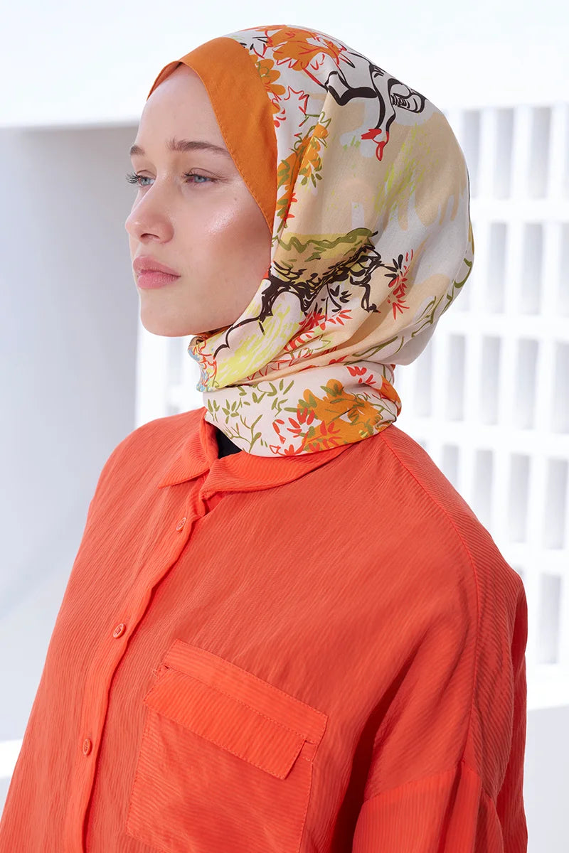 Curated Forest Shawl - Orange
