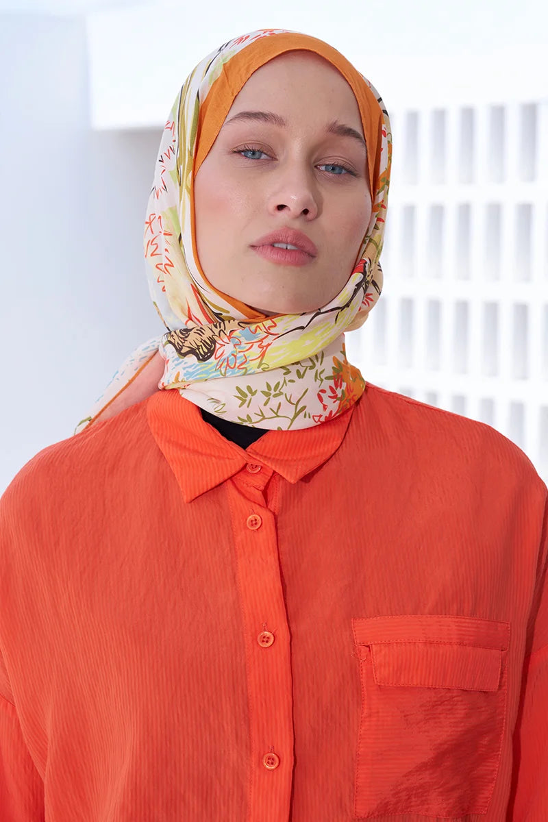 Curated Forest Shawl - Orange