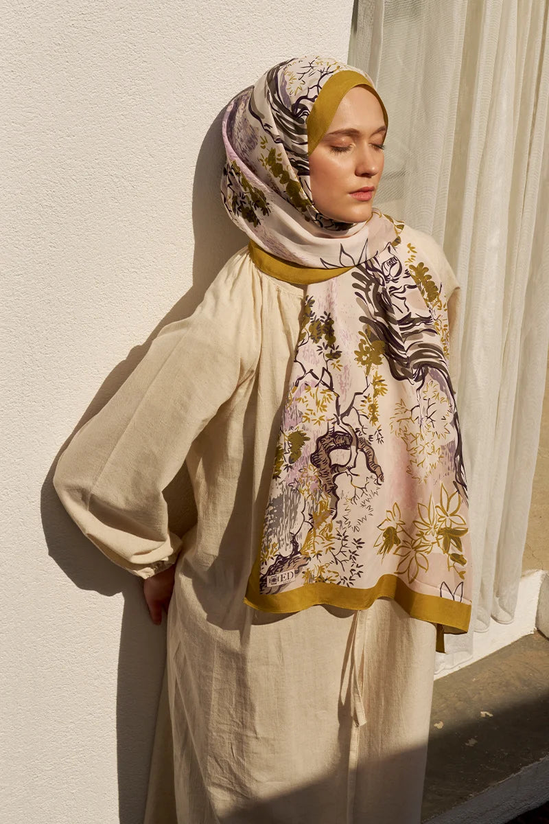 Curated Forest Shawl - Olive Green