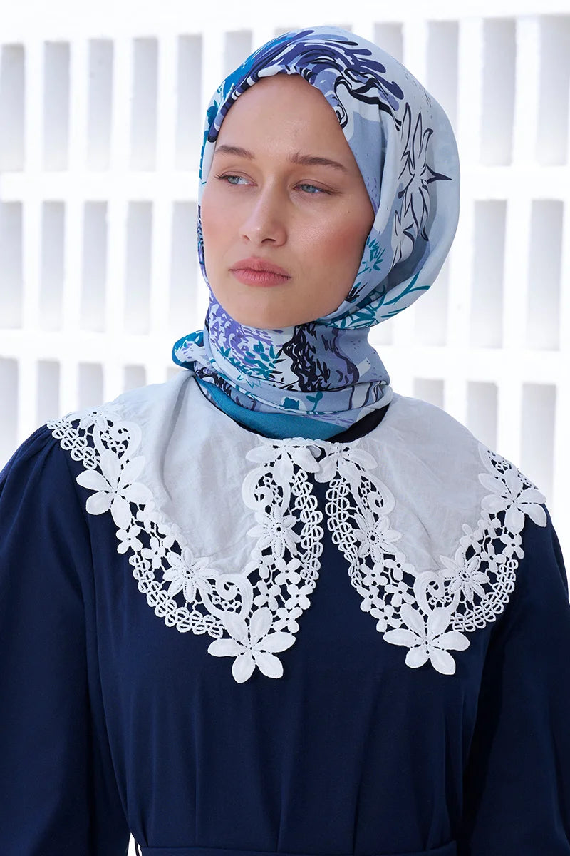Curated Forest Shawl - Blue