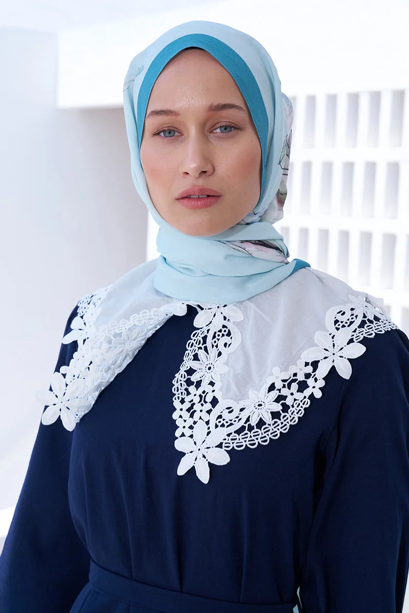 Curated Lilium Şal - Soft Mavi