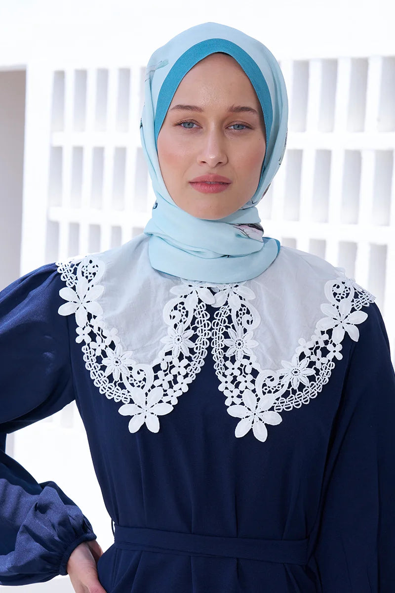 Curated Lilium Şal - Soft Mavi