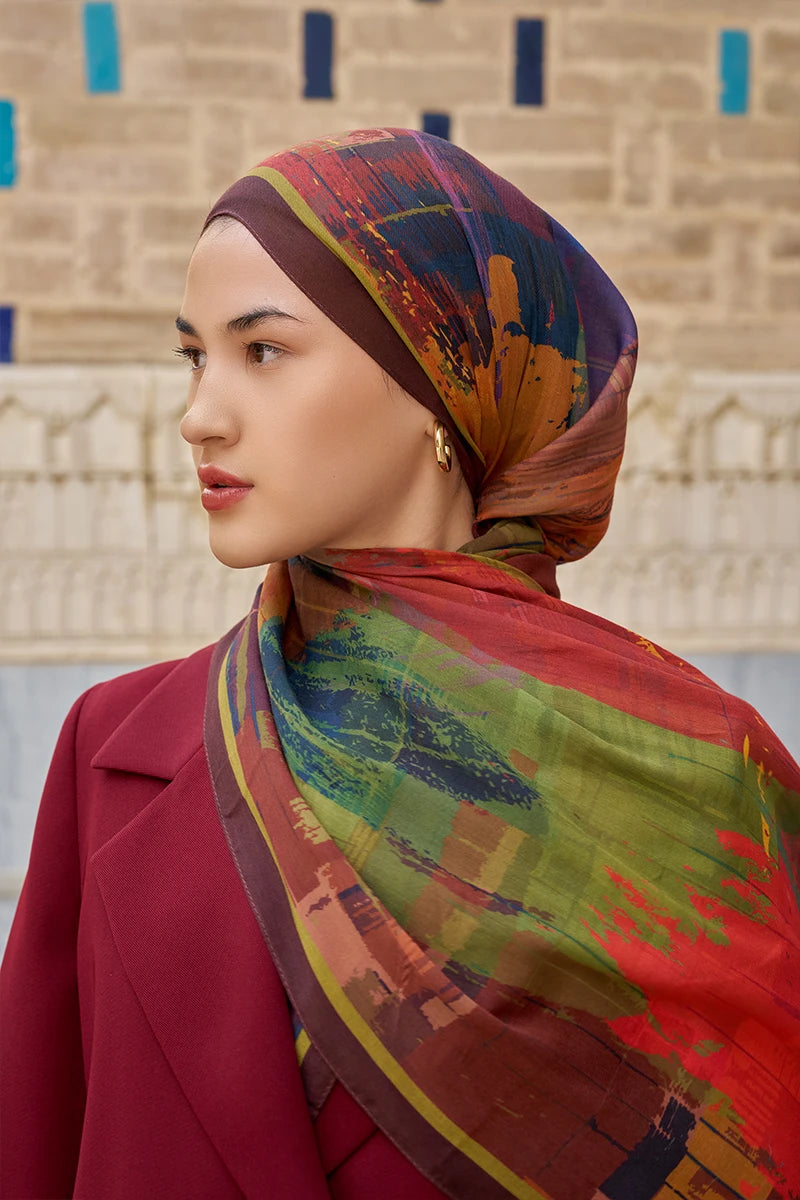 Fearless Pamuk Modal Şal - Kızıl Kahve