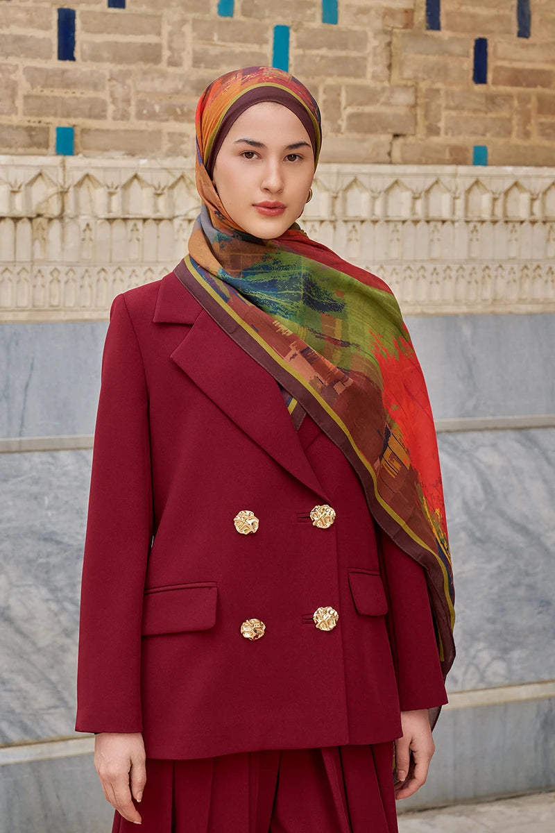 Fearless Pamuk Modal Şal - Kızıl Kahve