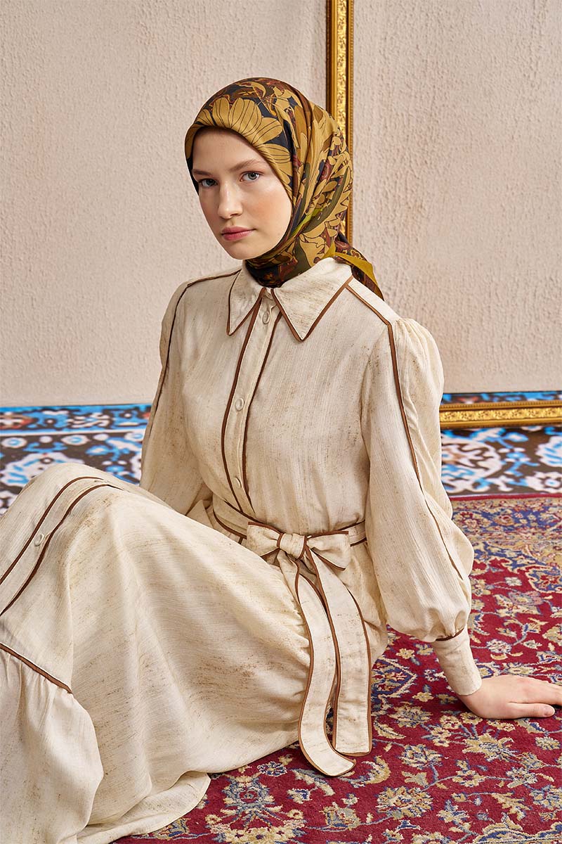 Vision Art Collection Flare Eşarp - Yağ Yeşili