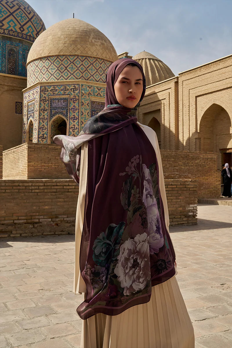 Floris Floss Viscose Shawl - Purple