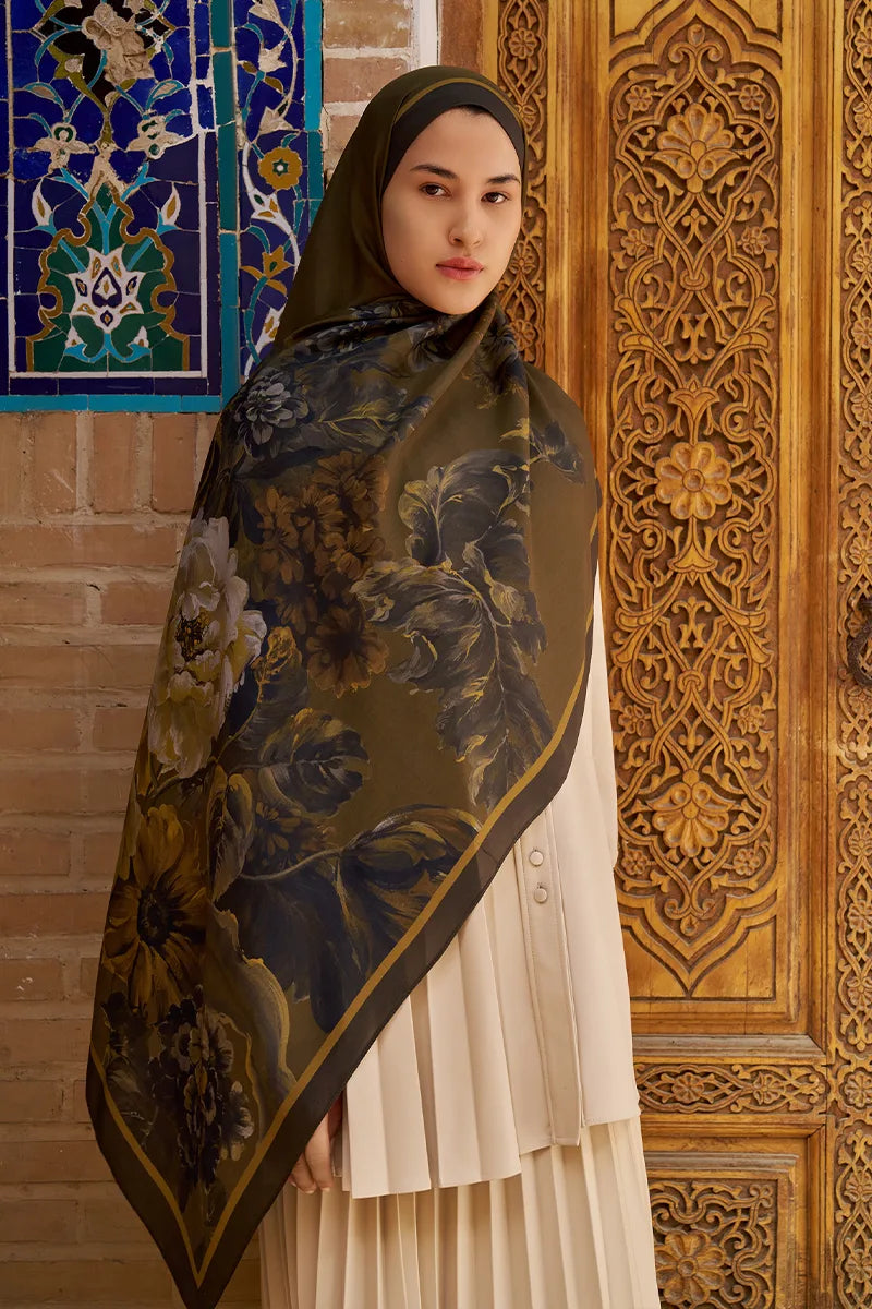 Floris Floss Viscose Shawl - Dark Green