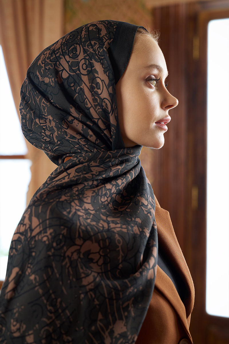 Pamuk İpek Floş Alyra Şal - Nefti